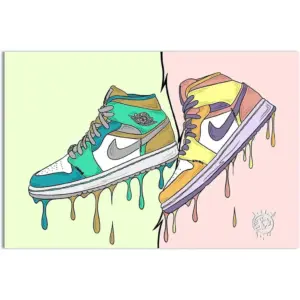 ALAYRA Air Jordan Sneakers Poster, AJ Canvas Wall Art Sneaker Air Gym Shoes Shoebox Aesthetic Cool Poster Funny Picture Print for Teen Boys Guys Men Dorm Bedroom Wall Decor- Unframed 12x18 Inch 01