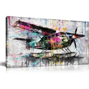 ALAYRA Airplane Wall Art Bedroom, Funny Art Prints Wall Decor For Living Room, Motivational Unframed Picture Painting Canvas for Office, 47x23 Inch 01