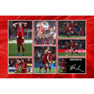 ALAYRA Andrew Robertson - Liverpool 2 019 Champions League Signed 12x8 Inch Montage Photo Print Pre Printed Signature Autograph Football Gift 01