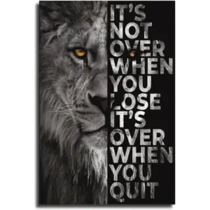 ALAYRA Animal Lion Canvas Wall Art Mindset is Everything Poster Motivational Inspirational Quotes Picture Unframed (16x24inch, Mindset 20) 01