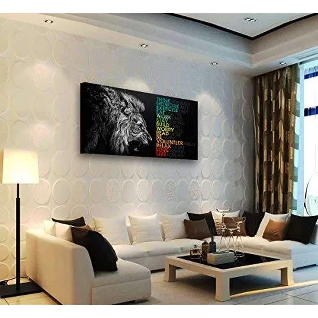 ALAYRA Animal Lion Canvas Wall Motivational Inspirational Quotes Picture Canvas Prints with Frame, Wall Decorative, 1inch Thick Frame 01 - Image 3
