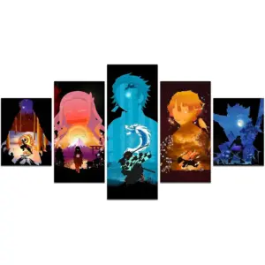 ALAYRA Anime Demon Slayer Poster Tanjiro Nezuko Zenitsu Inosuke Kyojuro Rengoku Print on Canvas Painting Wall Art for Living Room Home Decor Boy Gift (Unframed, Q-05) 01