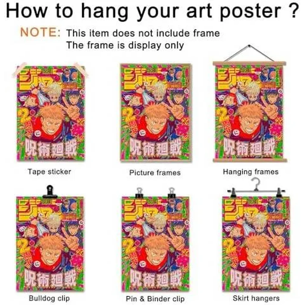 ALAYRA Anime Jjk Poster Manga Cover Wall Art Canvas Print Cartoon Posters for Bedroom Living Room Wall Decor (12x18inch-Unframed, D) 01 - Image 3