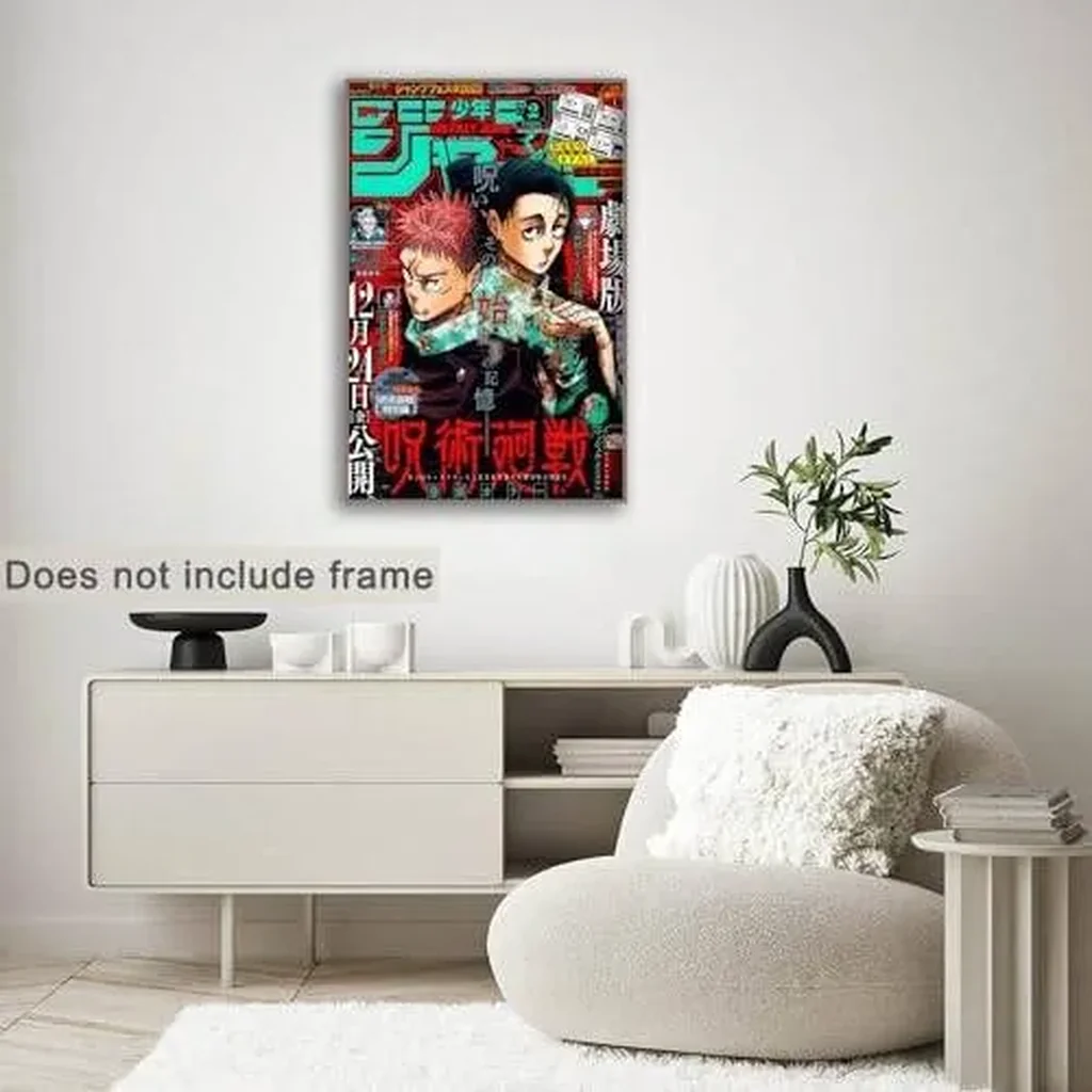 ALAYRA Anime Jjk Poster Manga Cover Wall Art Canvas Print Cartoon Posters for Bedroom Living Room Wall Decor (12x18inch-Unframed, F) 01 - Image 5
