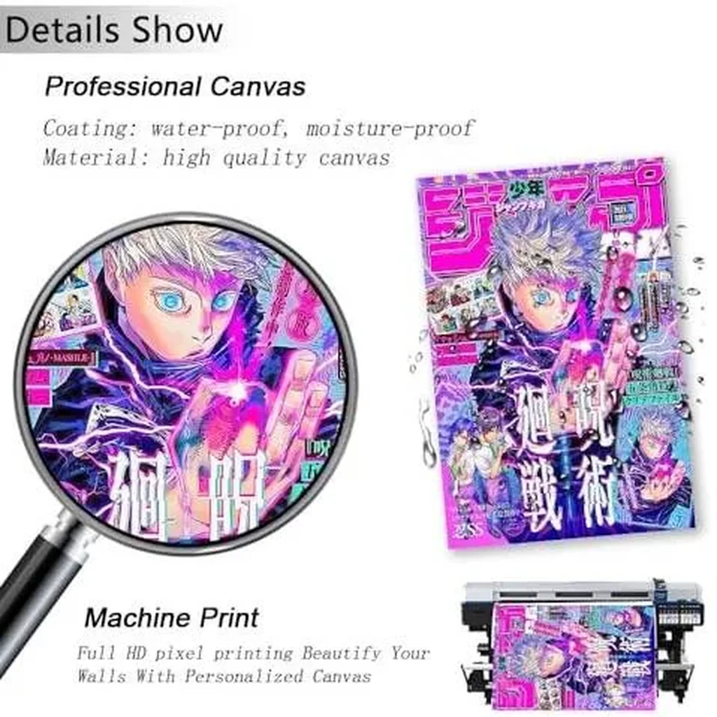 ALAYRA Anime Jjk Poster Manga Cover Wall Art Canvas Print Cartoon Posters for Bedroom Living Room Wall Decor (8x12inch-Unframed, A) 01 - Image 3