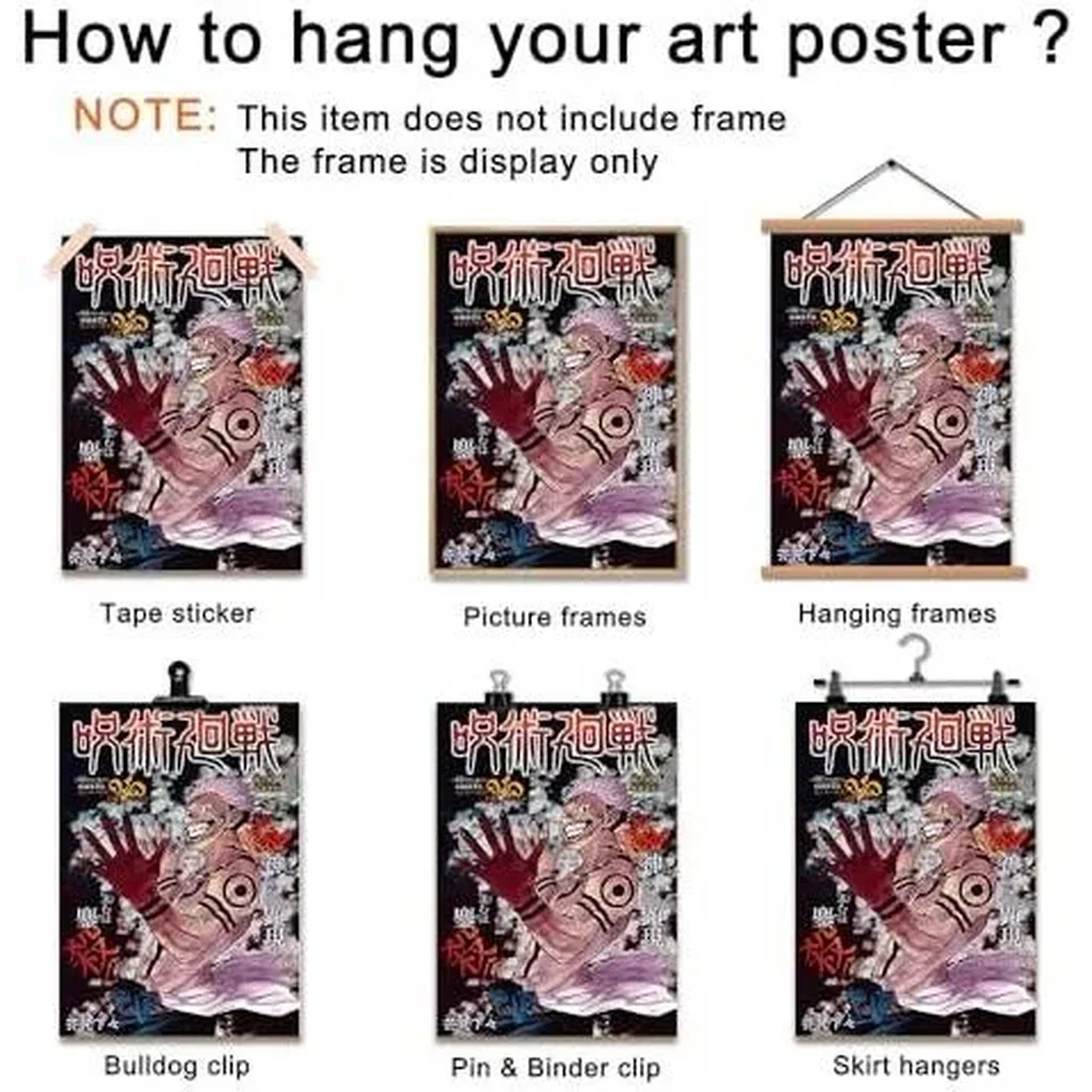 ALAYRA Anime Jjk Poster Manga Cover Wall Art Canvas Print Cartoon Posters for Bedroom Living Room Wall Decor (8x12inch-Unframed, B) 01 - Image 3