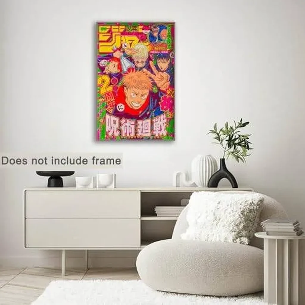 ALAYRA Anime Jjk Poster Manga Cover Wall Art Canvas Print Cartoon Posters for Bedroom Living Room Wall Decor (8x12inch-Unframed, D) 01 - Image 5