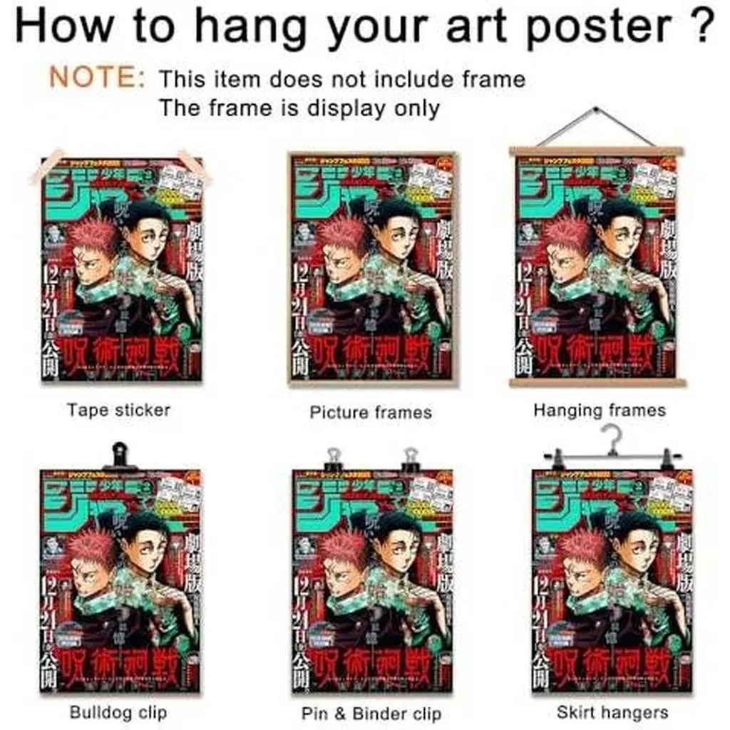 ALAYRA Anime Jjk Poster Manga Cover Wall Art Canvas Print Cartoon Posters for Bedroom Living Room Wall Decor (8x12inch-Unframed, F) 01 - Image 3