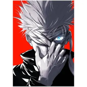 ALAYRA Anime Jujutsu Kaisen Poster Gojo Satoru Canvas Wall Art HD Print Painting Room Decoration Boy Gift 12X16.5inch (Unframed, M-G- 01) 01