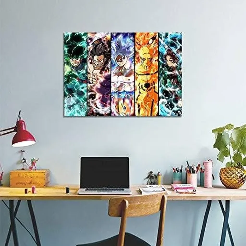 ALAYRA Anime my hero academia poster mha print on canvas painting wall art for living room decor boy gift (unframed, q-mha 1pcs) - White 01 - Image 2