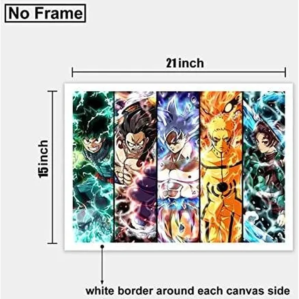 ALAYRA Anime my hero academia poster mha print on canvas painting wall art for living room decor boy gift (unframed, q-mha 1pcs) - White 01 - Image 3