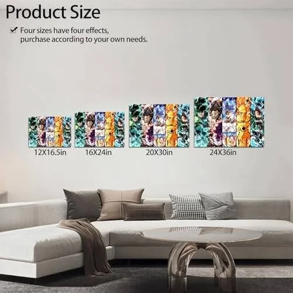 ALAYRA Anime my hero academia poster mha print on canvas painting wall art for living room decor boy gift (unframed, q-mha 1pcs) - White 01 - Image 5