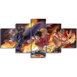 ALAYRA Anime One Piece Poster Luffy Ace Sabo Three Brothers Print on Canvas Painting for Living Room Decor Wall Art (Unframed, Three Brothers 4) 01