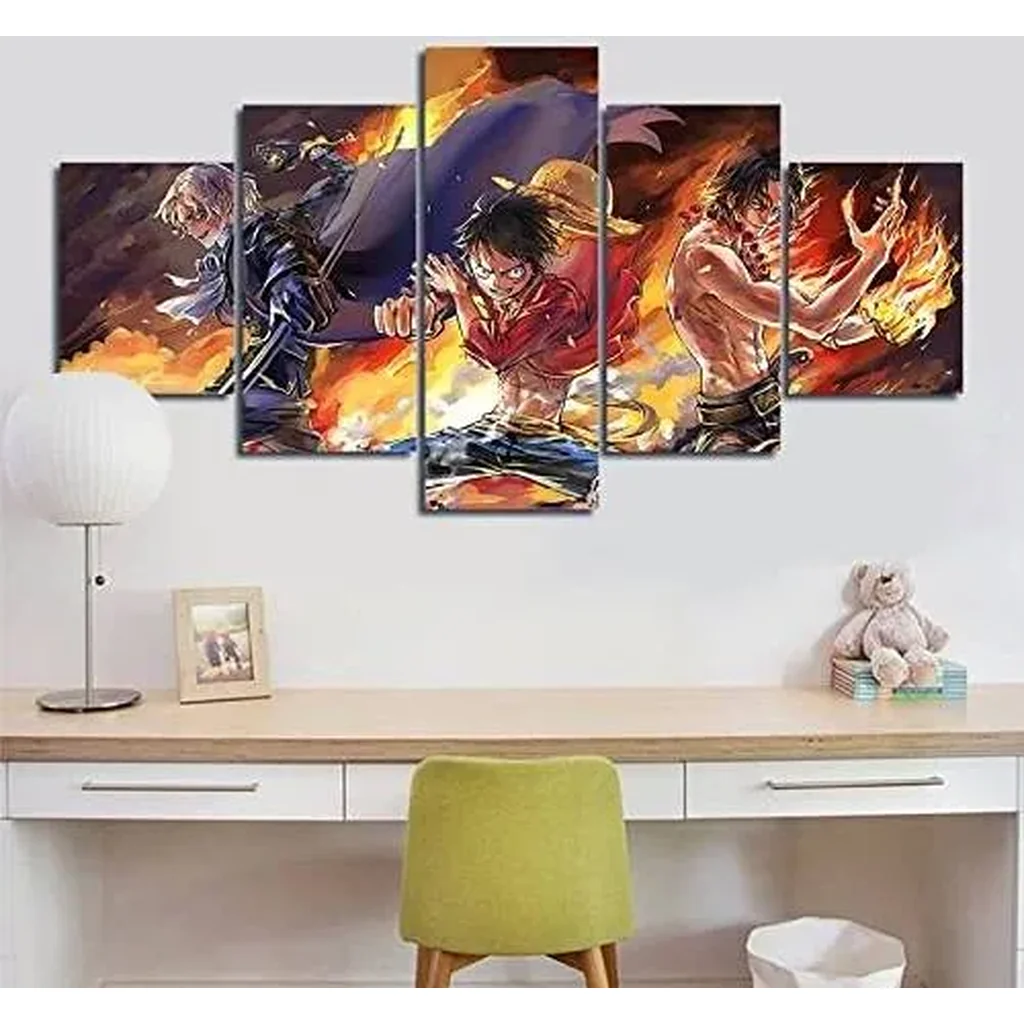 ALAYRA Anime One Piece Poster Luffy Ace Sabo Three Brothers Print on Canvas Painting for Living Room Decor Wall Art (Unframed, Three Brothers 4) 01 - Image 2