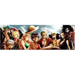 ALAYRA Anime One Piece The Straw Hat Pirates Poster Luffy Zoro Nami HD Print on Canvas Painting Wall Art for Living Room Decor Boy Gift (Unframed, 16x48inch) 01