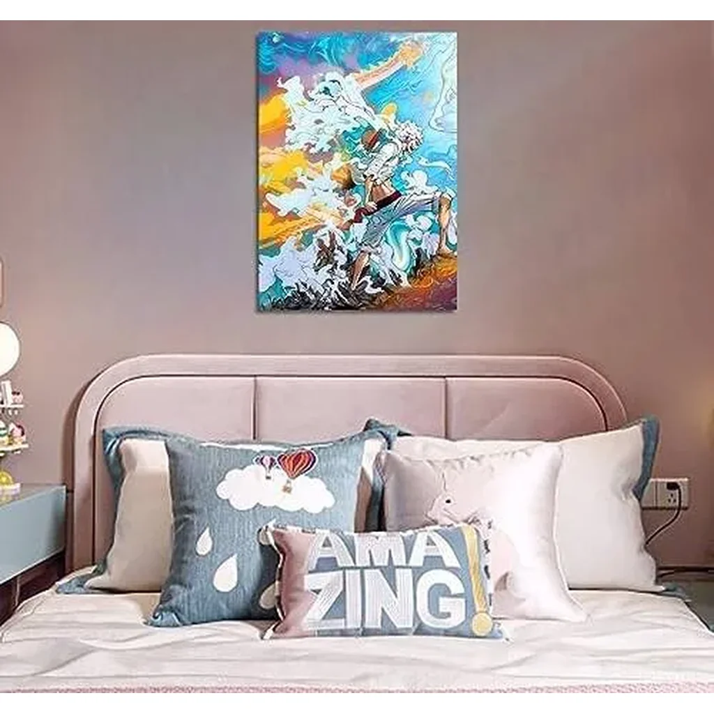 ALAYRA Anime OP Poster Gear 5 Luffy Canvas Wall Art for Living Room Bedroom Aesthetic Decor HD Print Anime Posters Boy Gift, 16x24inch, Unframed 01 - Image 3