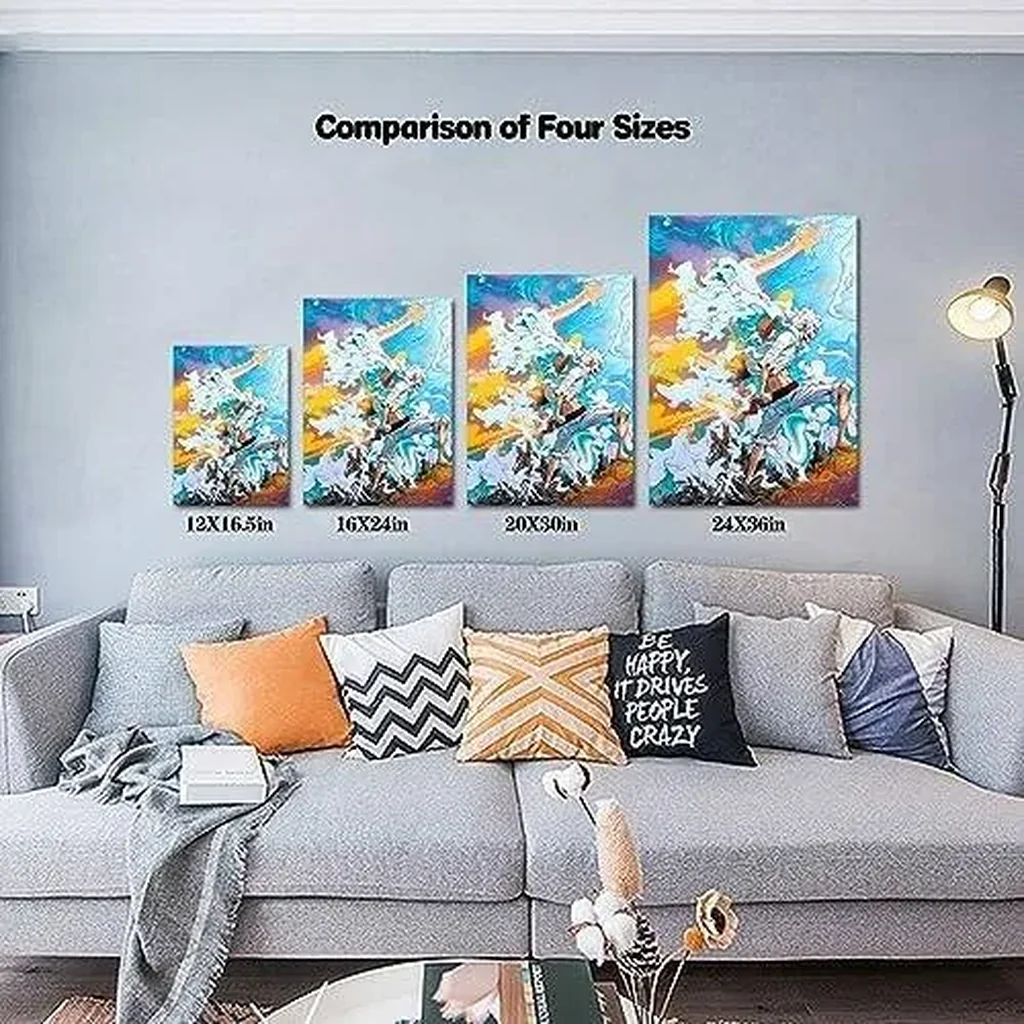 ALAYRA Anime OP Poster Gear 5 Luffy Canvas Wall Art for Living Room Bedroom Aesthetic Decor HD Print Anime Posters Boy Gift, 16x24inch, Unframed 01 - Image 5