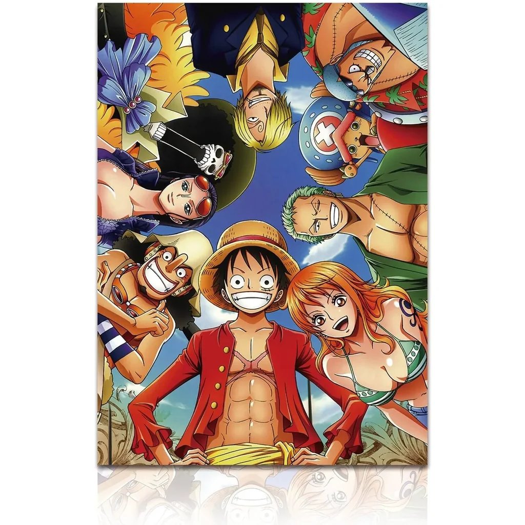 ALAYRA Anime Poster The Straw Hat Pirates Characters Print on Canvas Painting Wall Art for Living Room Decor Boy Gift (Unframed, Q-OP 5-1 pcs) 01