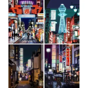 ALAYRA Anime Posters Japan Wall Art - Japanese Print Artwork on Canvas Roll - Tokyo Art Anime Art Picture Gift - Preppy Night City Wall Decor Poster for Room Aesthetic Bedroom Kitchen Living UNFRAMED