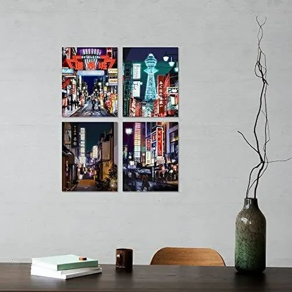 ALAYRA Anime Posters Japan Wall Art - Japanese Print Artwork on Canvas Roll - Tokyo Art Anime Art Picture Gift - Preppy Night City Wall Decor Poster for Room Aesthetic Bedroom Kitchen Living UNFRAMED - Image 5