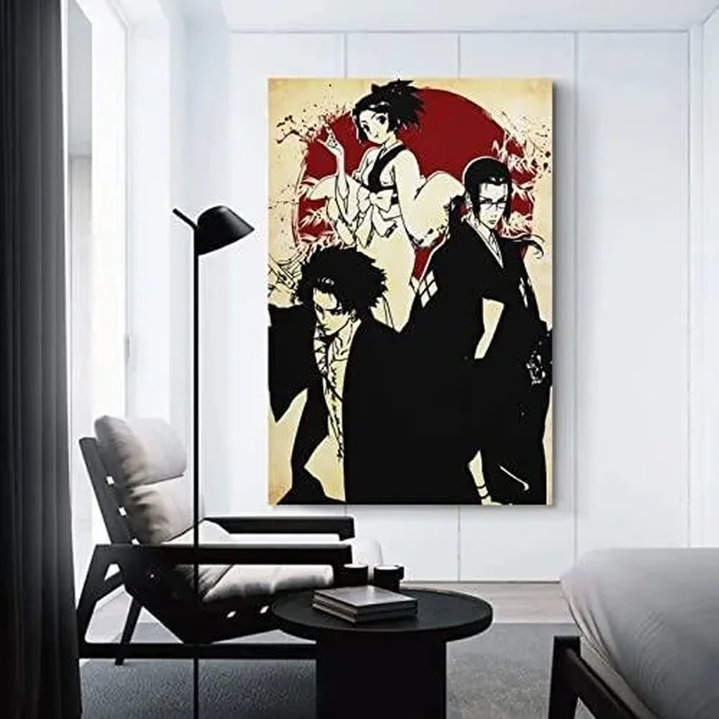 ALAYRA Anime Samurai Champloo RED Moon Poster Canvas Wall Art Painting Posters Decoration Room Decor Unframe 12x18inch(30x45cm) 01 - Image 4