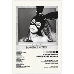 ALAYRA Ariana Posters Dangerous Woman Poster Album Cover Poster Canvas Poster Bedroom Decor Sports Landscape Office Room Decor Gift Unframe-style-16x24inch(40x60cm) 01