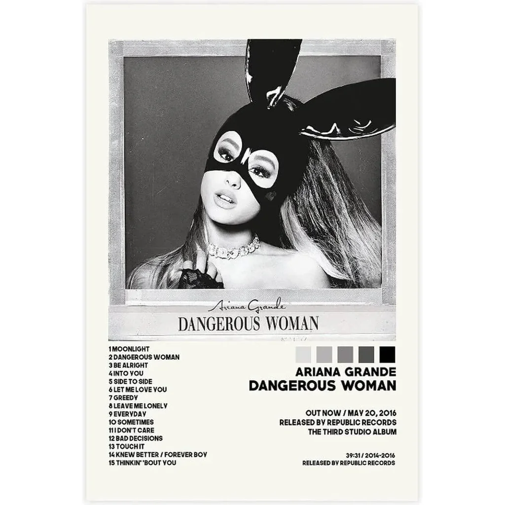 ALAYRA Ariana Posters Dangerous Woman Poster Album Cover Poster Canvas Poster Bedroom Decor Sports Landscape Office Room Decor Gift Unframe-style-16x24inch(40x60cm) 01