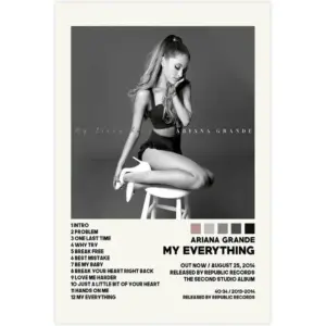 ALAYRA Ariana Posters My Everything Album Cover Poster Canvas Poster Bedroom Decor Sports Landscape Office Room Decor Gift Unframe-style-12x18inch(30x45cm) 01