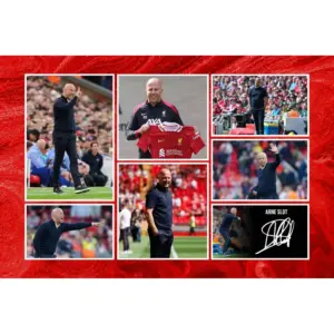 ALAYRA Arne Slot - Liverpool Football Manager Signed 12x8 Inch Montage Autograph Photo Print WIth A Pre Printed Signature Which Would Make A Superb Gift For Any Fan. 01