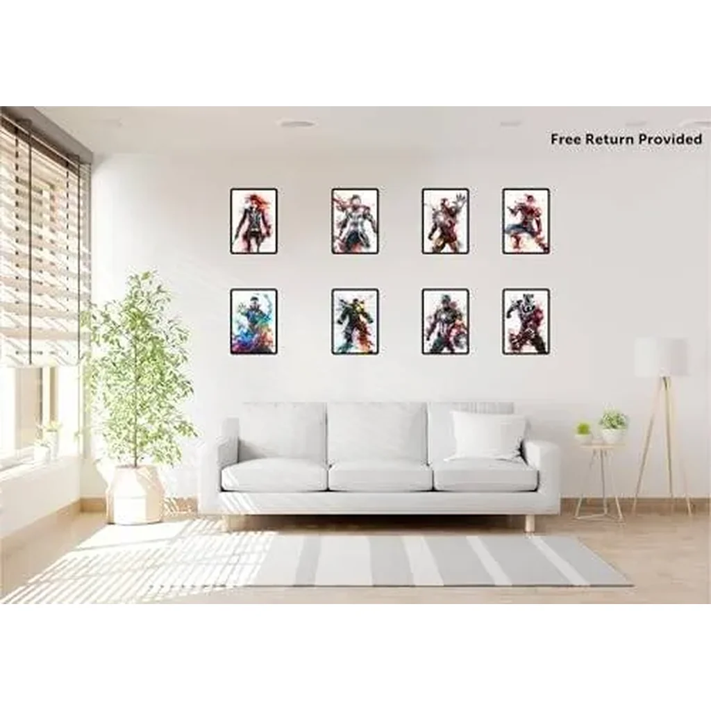 ALAYRA Arts Marvel Avengers Superhero Wall Decor Posters Prints Sets of Eight Unframed, 8 x 10 (Spiderman Ironman Captain America Hulk Black Panther Thor) 01 - Image 3