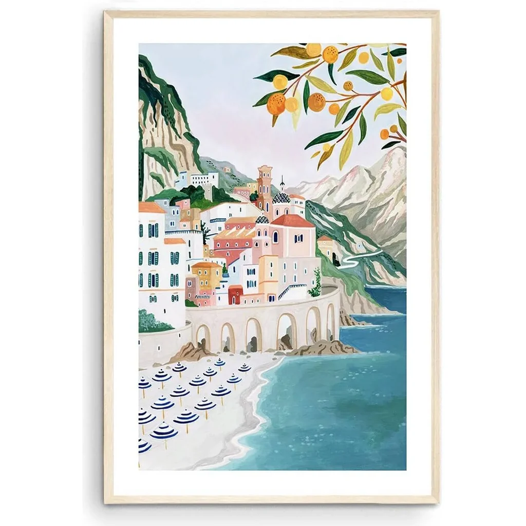 ALAYRA Atrani, Amalfi Coast Art Print, Italy Art Print, Travel Gift, Travel Poster, Europe Print, Italian Coast, Italian Riviera, Housewarming, Wedding Gift (Unframed) (9x11) 01