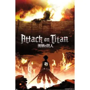 ALAYRA Attack on Titan - Fire Wall Poster, 14.725" x 22.375", Premium Unframed Version 01