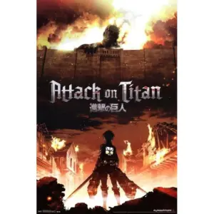 ALAYRA Attack on Titan Fire Wall Poster 22.375" x 34", Unframed Version 01