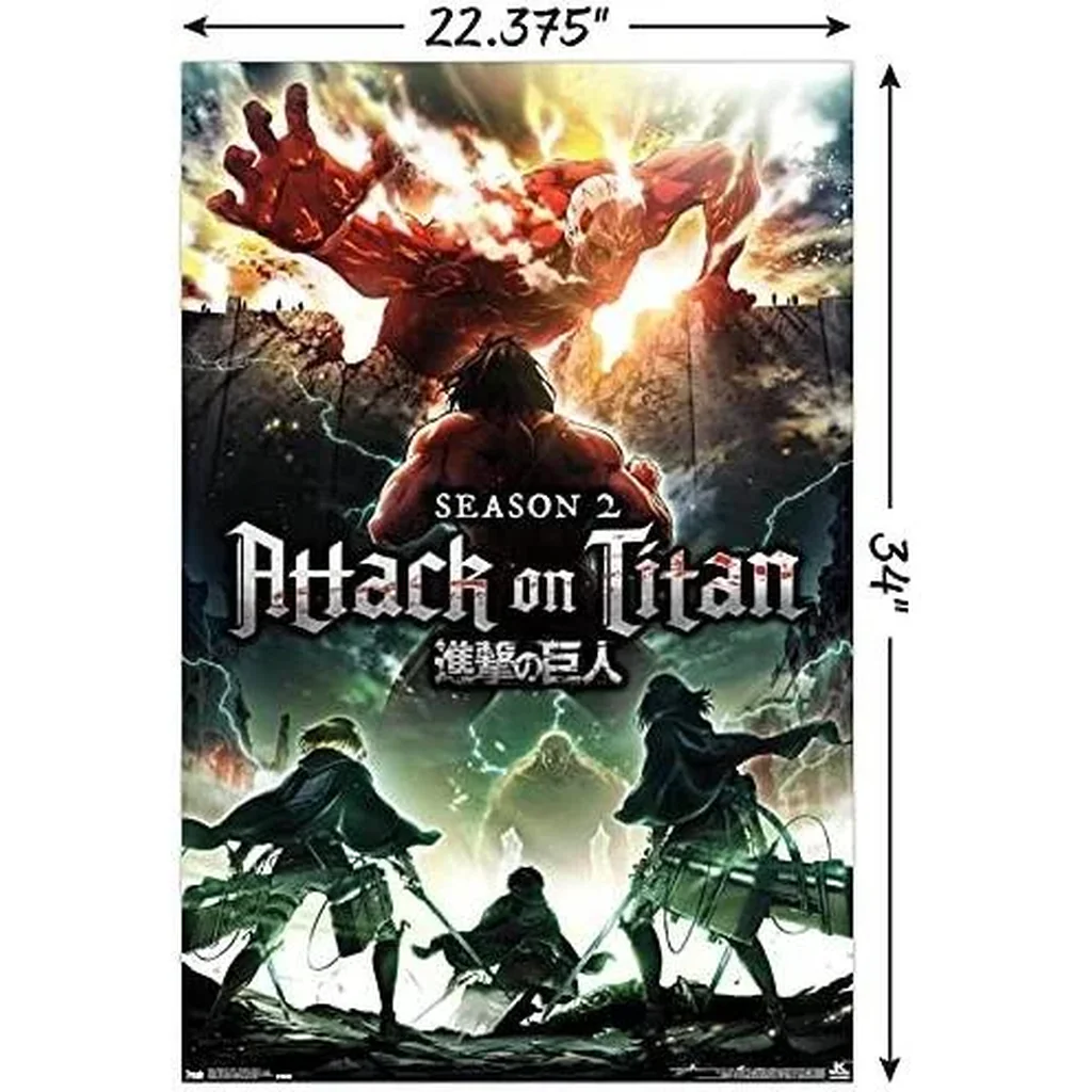 ALAYRA Attack on Titan-Season 2 Teaser One Sheet Wall Poster, 22.375" x 34", Unframed Version 01 - Image 2