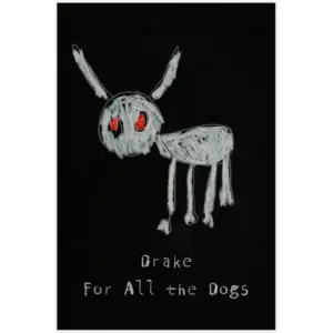 ALAYRA augcol Drake Album Poster For All The Dogs Music Rapper Canvas Poster 12x18inch Unframed 01