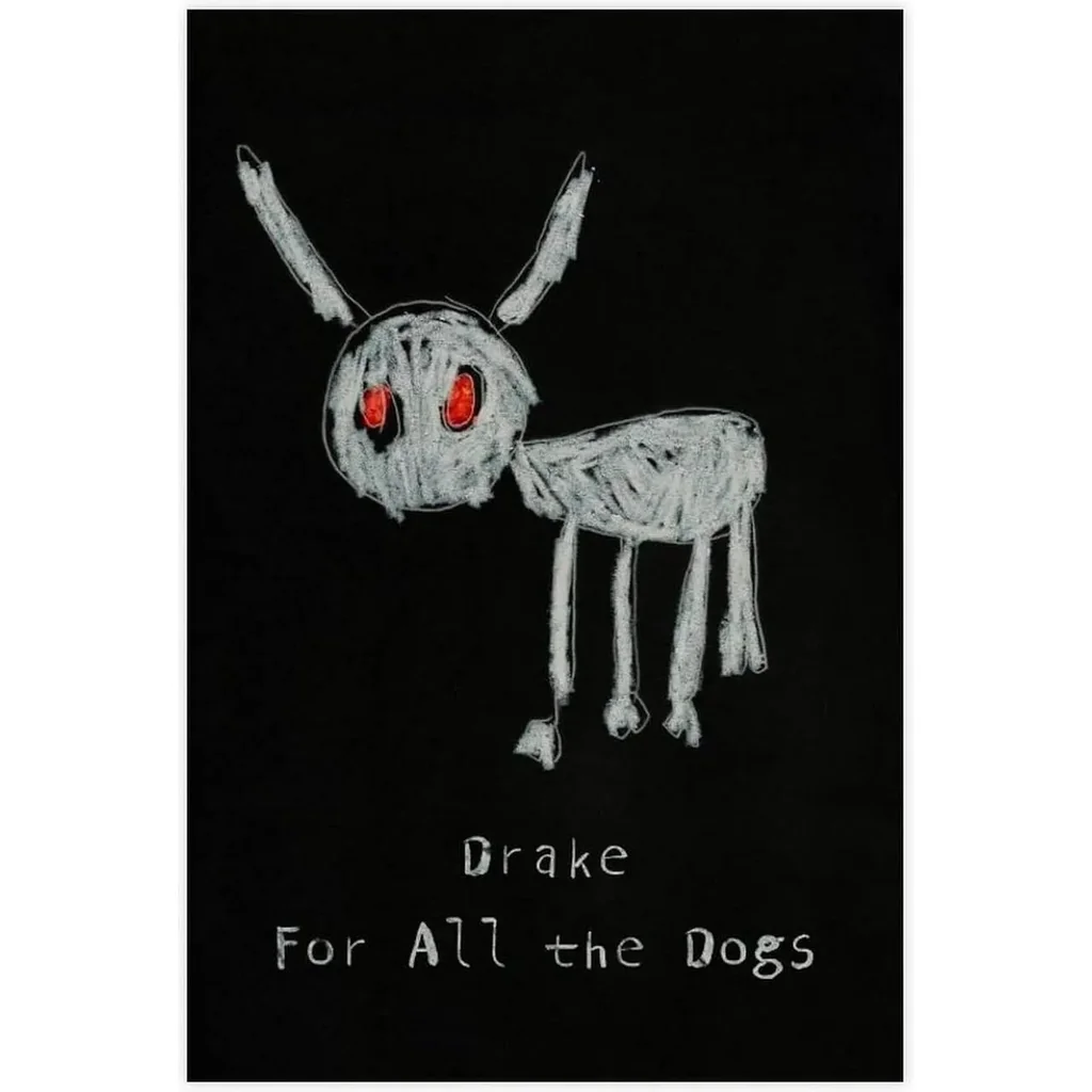 ALAYRA augcol Drake Album Poster For All The Dogs Music Rapper Canvas Poster 12x18inch Unframed 01