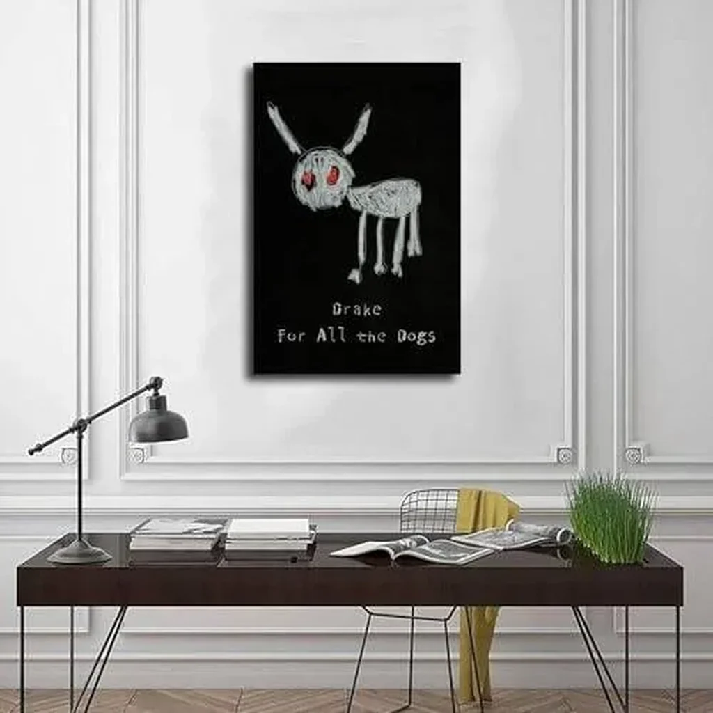 ALAYRA augcol Drake Album Poster For All The Dogs Music Rapper Canvas Poster 12x18inch Unframed 01 - Image 2