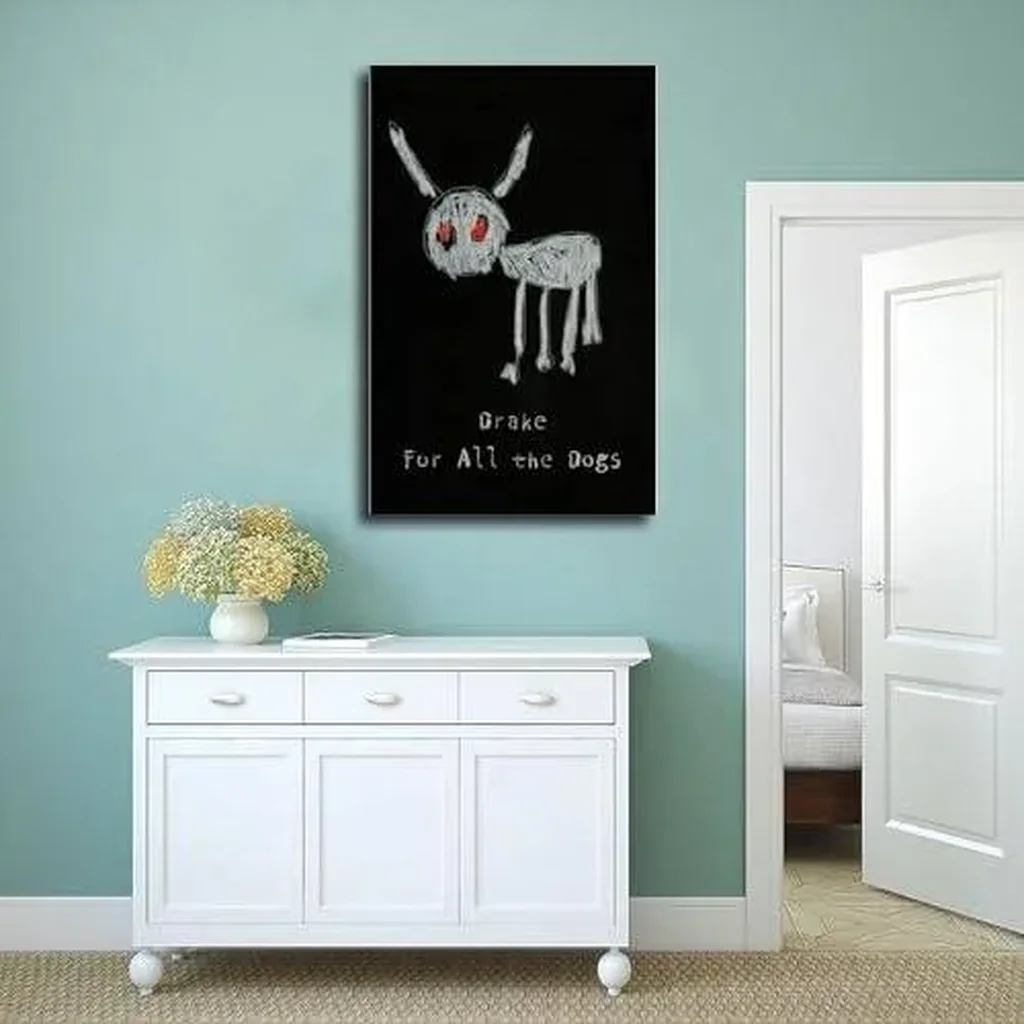 ALAYRA augcol Drake Album Poster For All The Dogs Music Rapper Canvas Poster 12x18inch Unframed 01 - Image 3