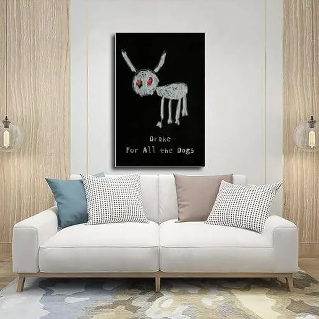 ALAYRA augcol Drake Album Poster For All The Dogs Music Rapper Canvas Poster 12x18inch Unframed 01 - Image 4