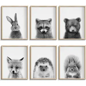 ALAYRA Baby Animal Posters and Prints, Canvas Painting Nursery Pig Wall Art, Piglet Print Wall Art Nordic Picture Kids Room Decoration (YMX 018, 8"x10"(20x25cm)) 01