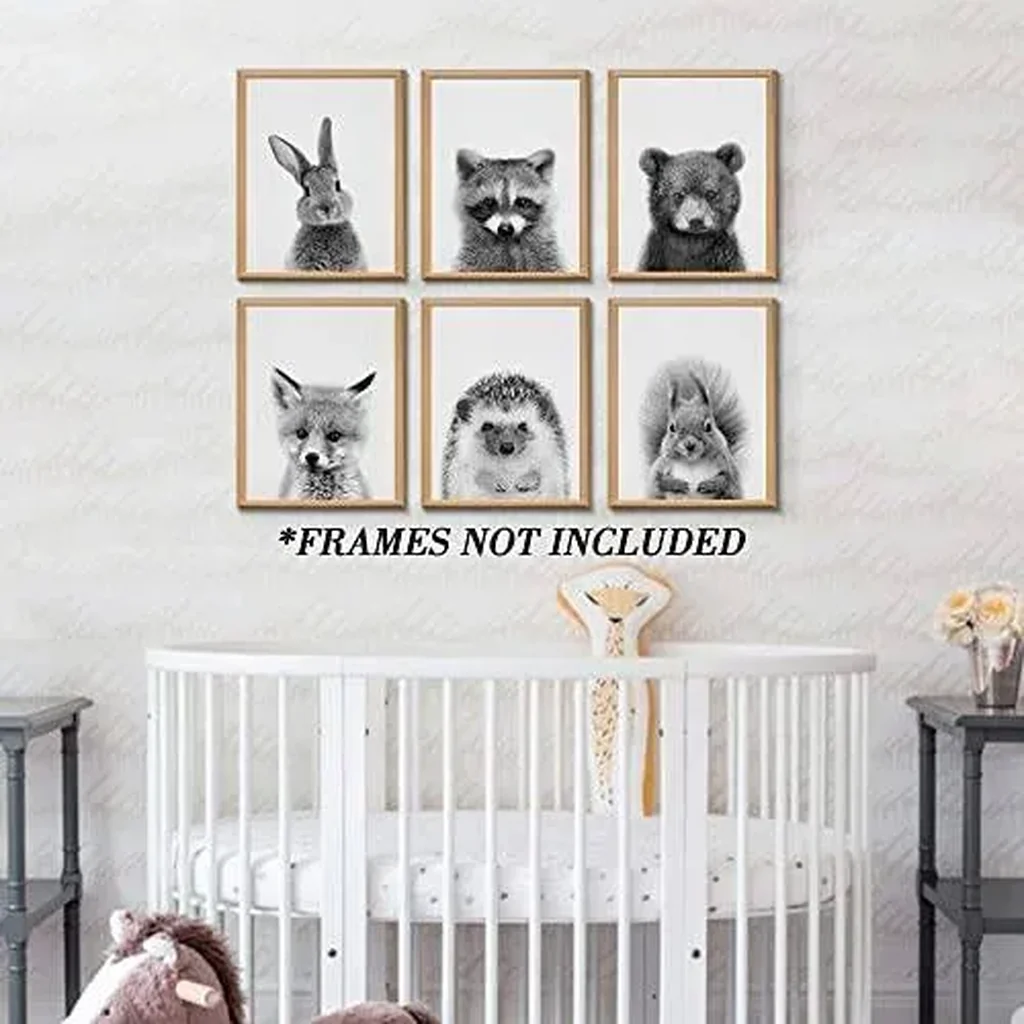 ALAYRA Baby Animal Posters and Prints, Canvas Painting Nursery Pig Wall Art, Piglet Print Wall Art Nordic Picture Kids Room Decoration (YMX 018, 8"x10"(20x25cm)) 01 - Image 2