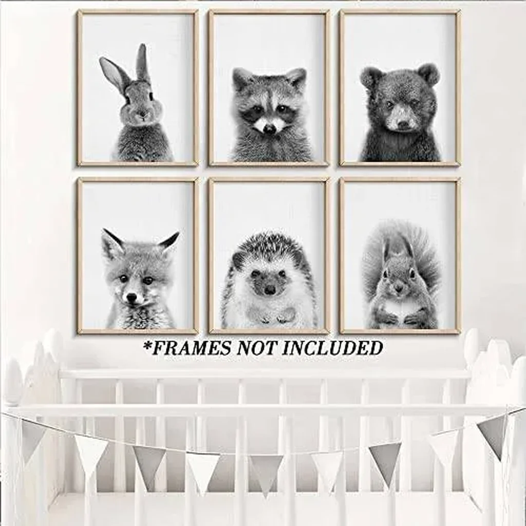 ALAYRA Baby Animal Posters and Prints, Canvas Painting Nursery Pig Wall Art, Piglet Print Wall Art Nordic Picture Kids Room Decoration (YMX 018, 8"x10"(20x25cm)) 01 - Image 3