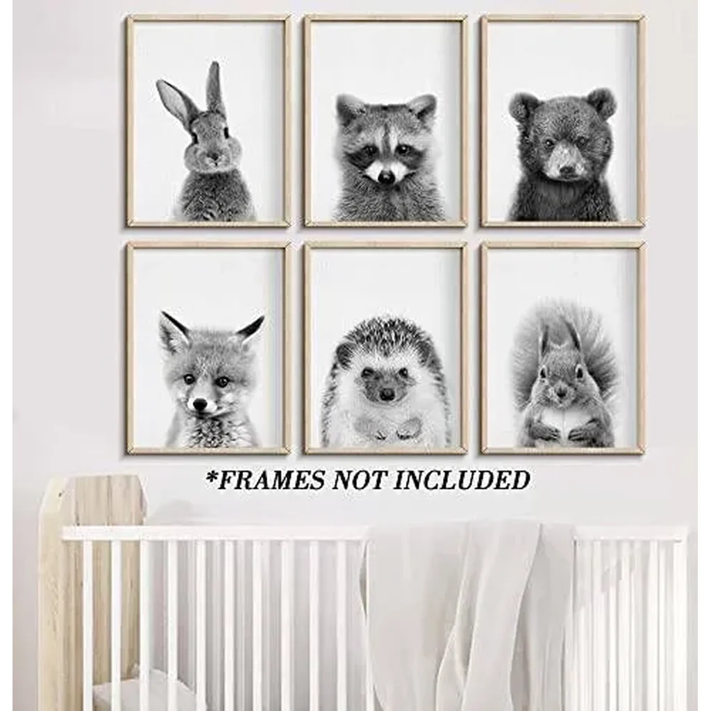 ALAYRA Baby Animal Posters and Prints, Canvas Painting Nursery Pig Wall Art, Piglet Print Wall Art Nordic Picture Kids Room Decoration (YMX 018, 8"x10"(20x25cm)) 01 - Image 4