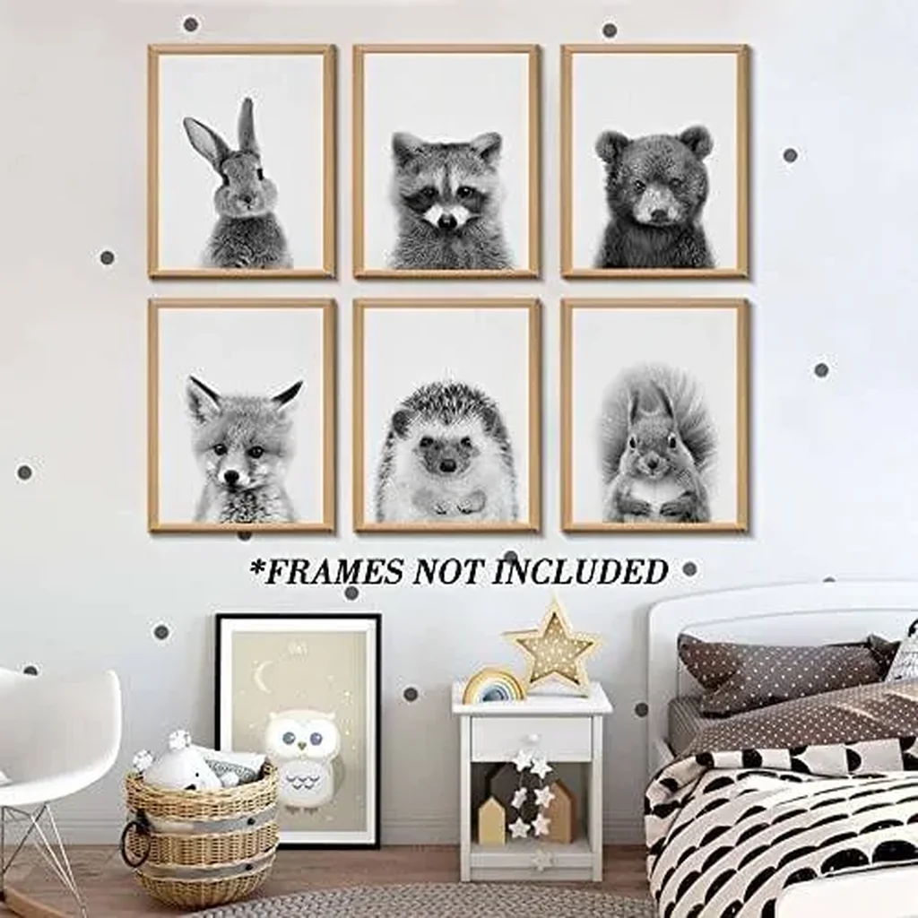 ALAYRA Baby Animal Posters and Prints, Canvas Painting Nursery Pig Wall Art, Piglet Print Wall Art Nordic Picture Kids Room Decoration (YMX 018, 8"x10"(20x25cm)) 01 - Image 5