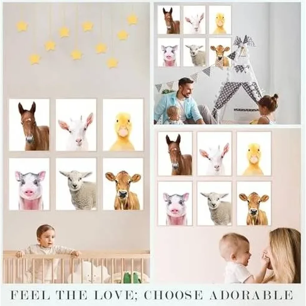 ALAYRA Baby Animal Prints for Nursery, Wall Art Poster, Baby Animal Nursery Decor - (8x10 Unframed) 01 - Image 2