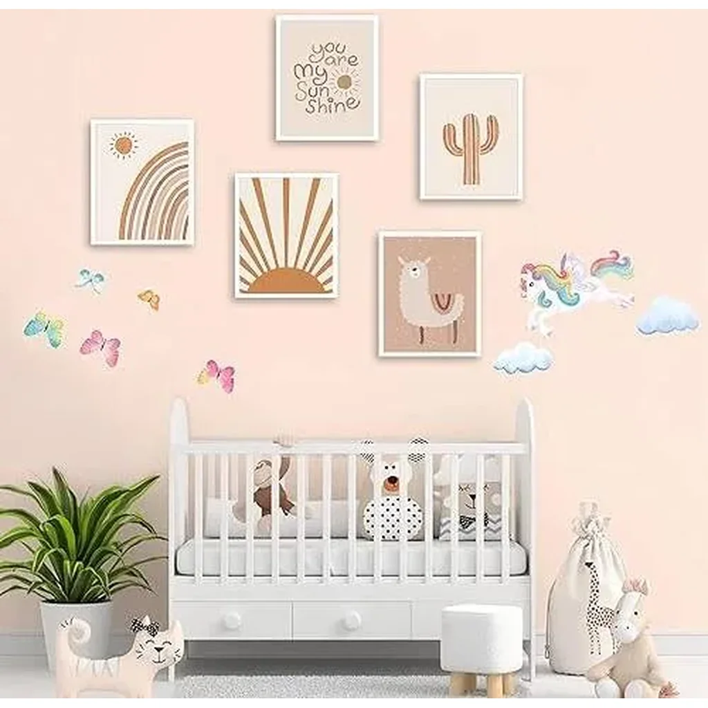 ALAYRA Baby Nursery Decor Cartoon Animals Canvas Wall Art Cute Panda Lion Bunny Pictures Posters for Baby Room Decor Funny Safari Canvas Prints For Baby Boys And Girls Room Decor Unframed 01 - Image 3