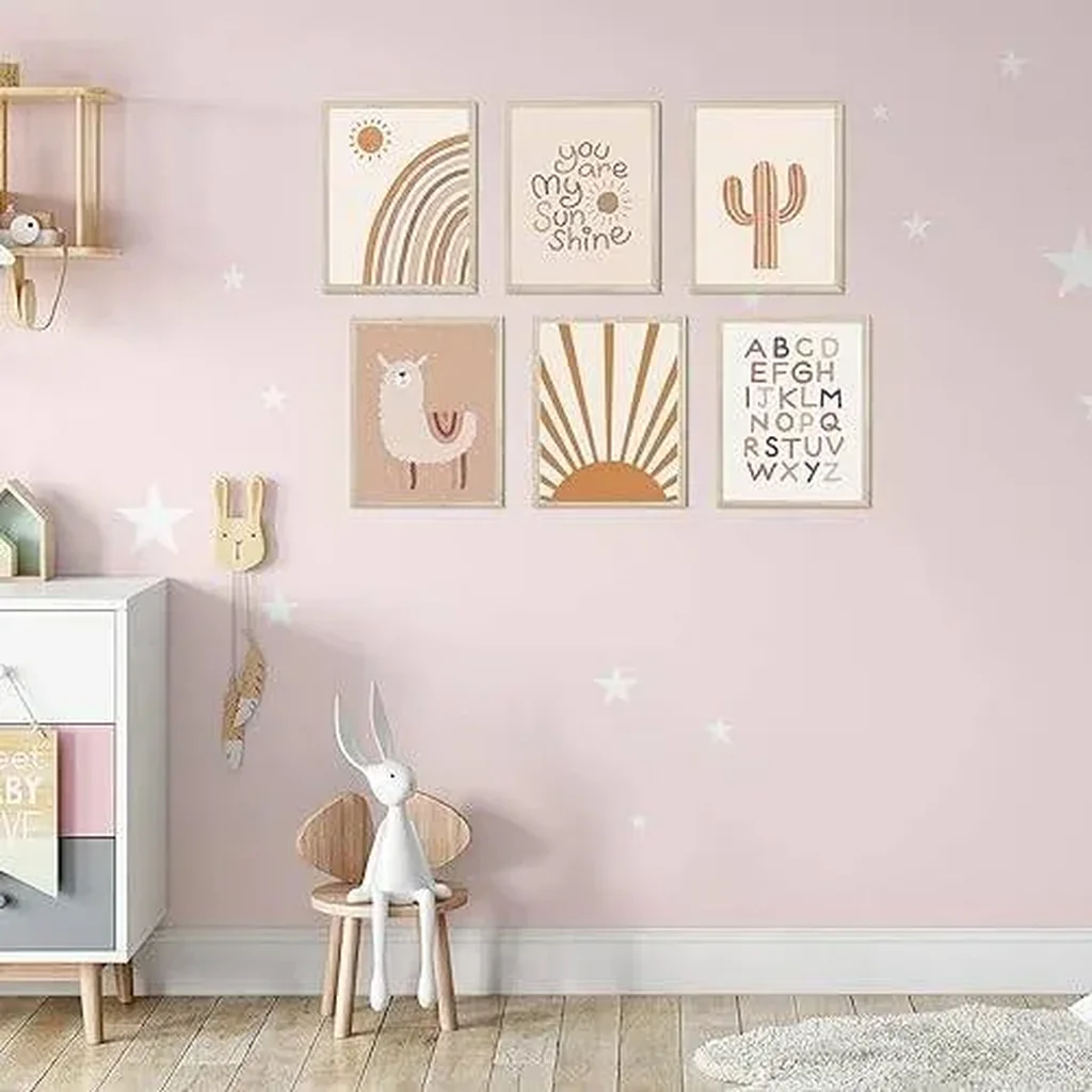ALAYRA Baby Nursery Decor Cartoon Animals Canvas Wall Art Cute Panda Lion Bunny Pictures Posters for Baby Room Decor Funny Safari Canvas Prints For Baby Boys And Girls Room Decor Unframed 01 - Image 4