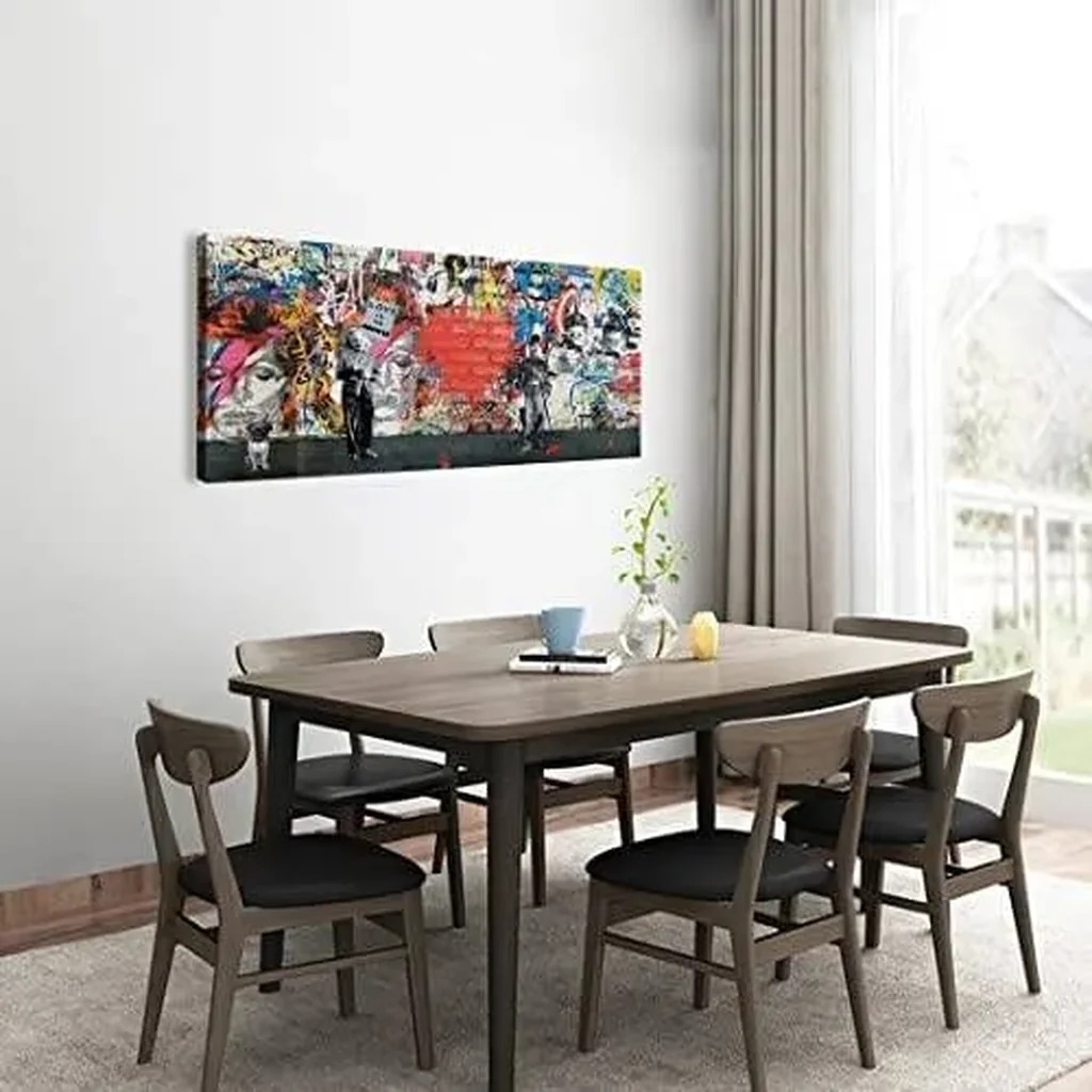 ALAYRA Banksy Canvas Wall Abstract Graffiti Street Canvas Wall Pictures Prints for Living Room Office Home Decoration 20"x40" 01 - Image 4