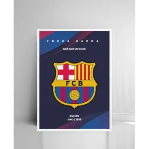 ALAYRA Barcelona Football Club Framed Poster (8 x 12 Inches) for Room Decor/Gifting/Football Fans/Barca Fans 01