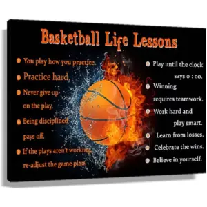 ALAYRA Basketball Motivational Poster Art Prints Positive Quotes Wall Decor Modern Inspirational Canvas Painting Poster Picture Decoration for Living Room Unframed 12x18 inch(30x45cm) 01